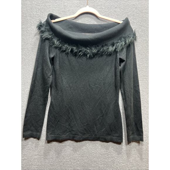 Lilly Pulitzer Alira Off Shoulders Elegant Sweater Black Womens Size M - Picture 3 of 12